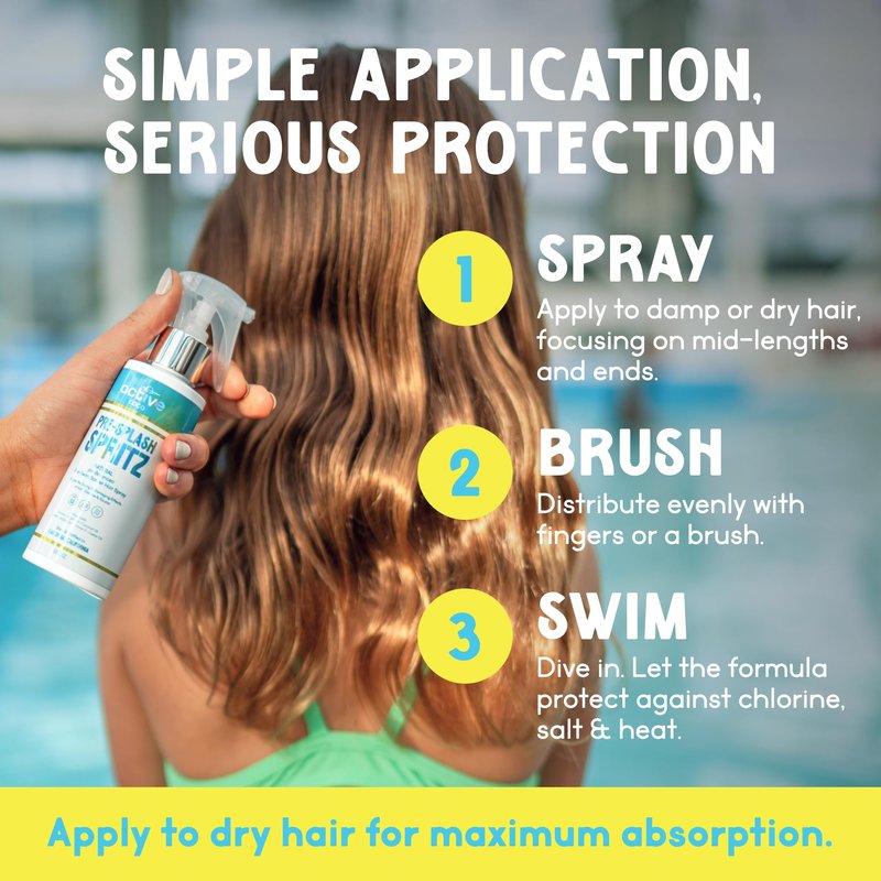 Pre-Swim Hair Protection Spray – Chlorine, Salt Water & Sauna for Swimmers - Coconut Oil, Jojoba, Aloe Vera & Vitamin E Leave-In Conditioner - Protects Color-Treated & Dry Hair, Made in USA