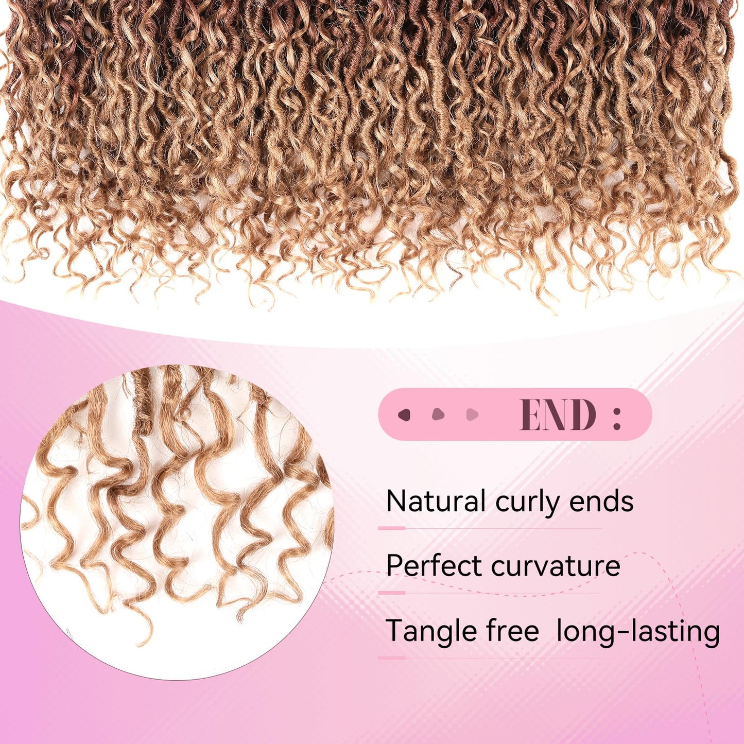 Aipin New Goddess Locs Crochet Hair 18 Inch Boho River Locs Hippile Wavy Crochet With Curly Hair In Middle And Ends Braids Hair Extensions (8 Packs,18 inch, OM3T3027)