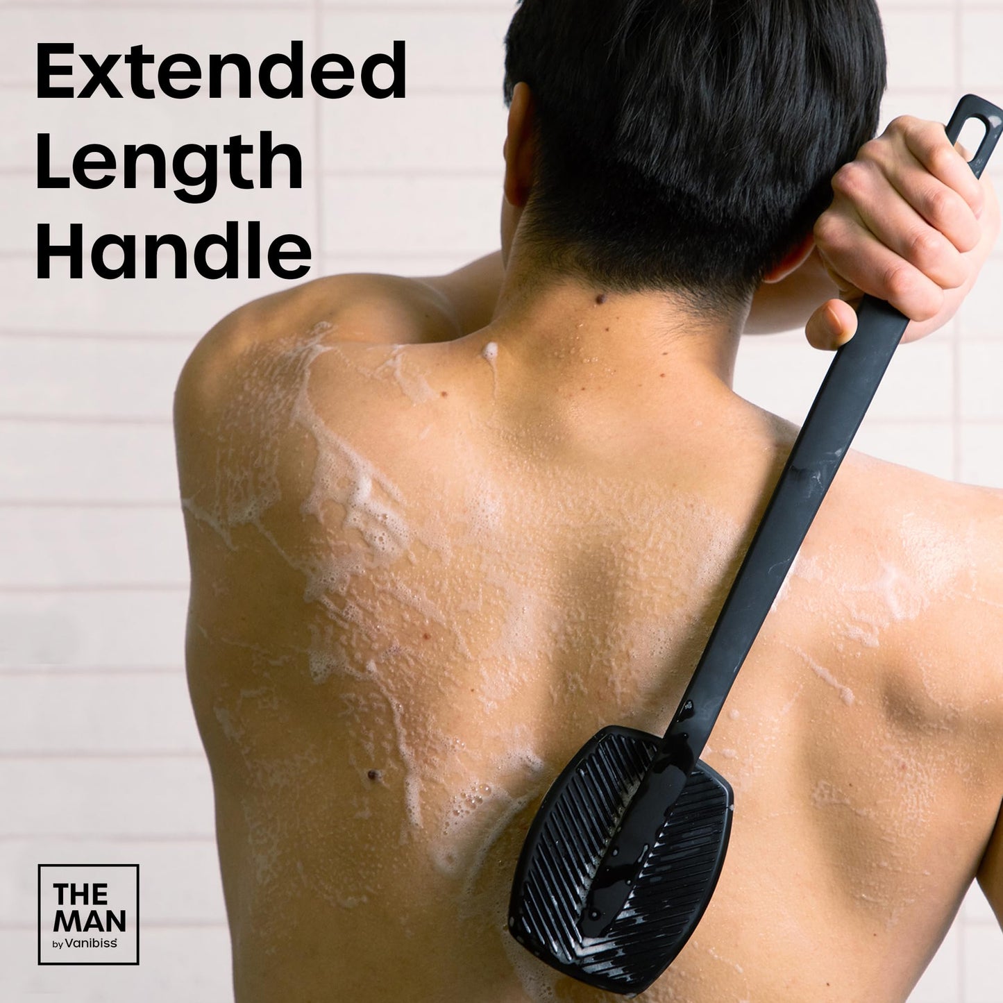 The Man Silicone Face Scrubber for Men - Gentle Exfoliator Face Massager - Removes Dead & Dry Skin - Facial Cleansing Brush (Back Scrubber)