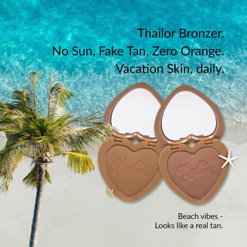 KimChiChic Beauty Thailor Bronzer, Silky Matte Finish for a Sun-Kissed Glow, Buildable Formula, Heart-Shaped Compact with Mirror, Cruelty-Free, I Went to Venice