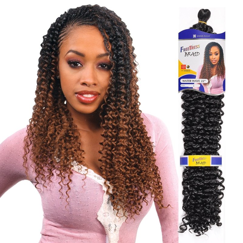 Synthetic Hair Braids FreeTress Water Wave Bulk 22" (4-Pack, 2)