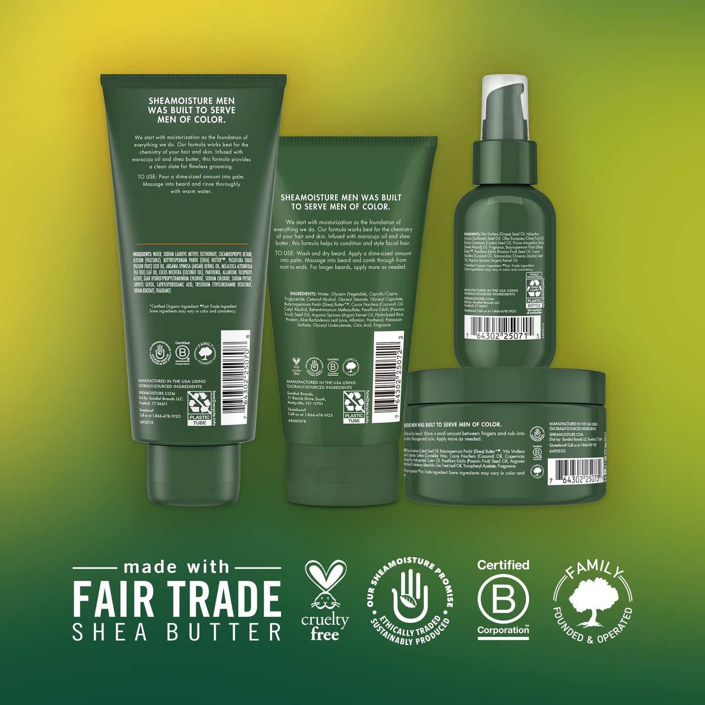 SheaMoisture Beard Kit (Wash, Oil, Detangler & Balm), Gifts for Men