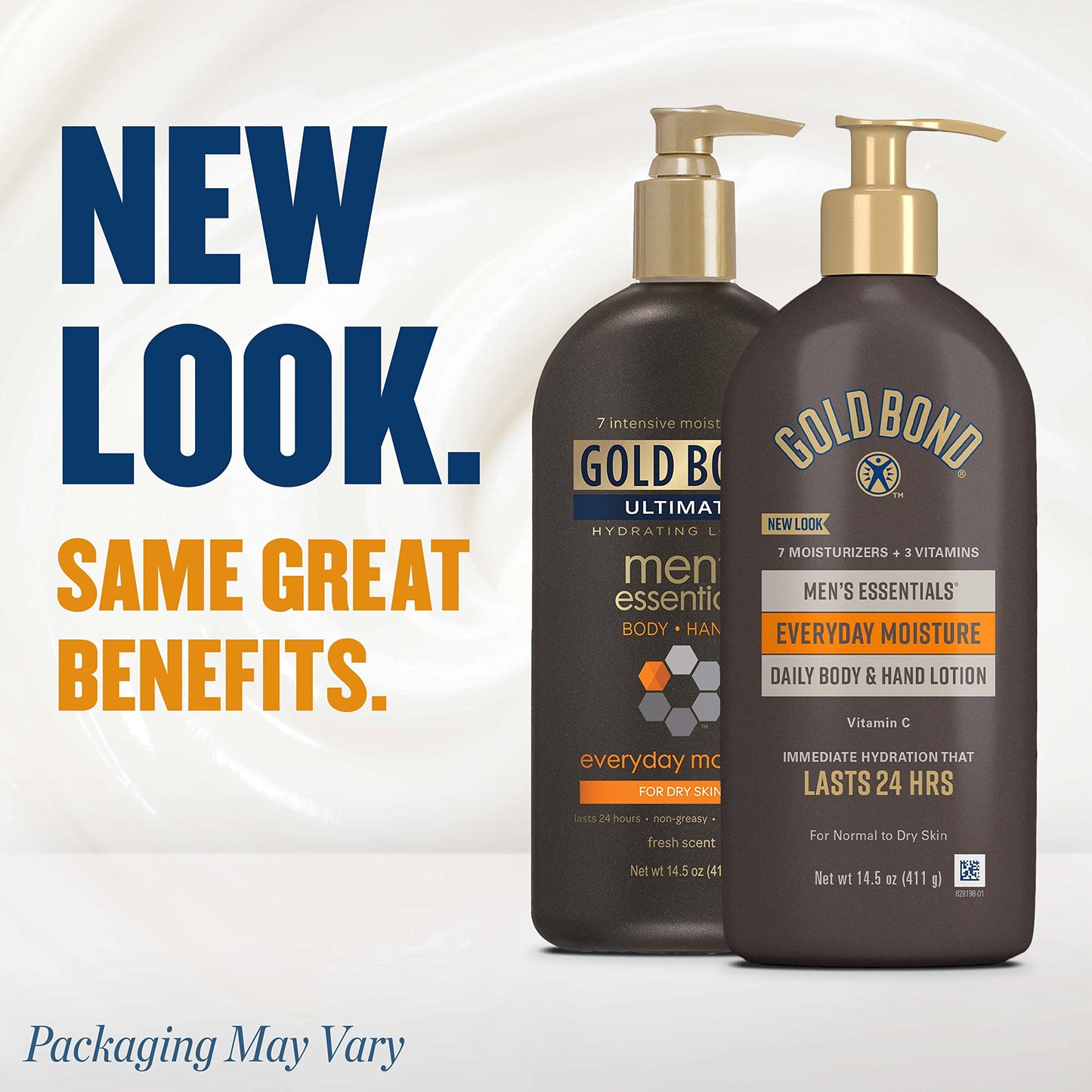 Gold Bond Men's Essentials Everyday Moisture Daily Body & Hand Lotion For Men, 14.5 oz., With Vitamin C, (Pack of 2)