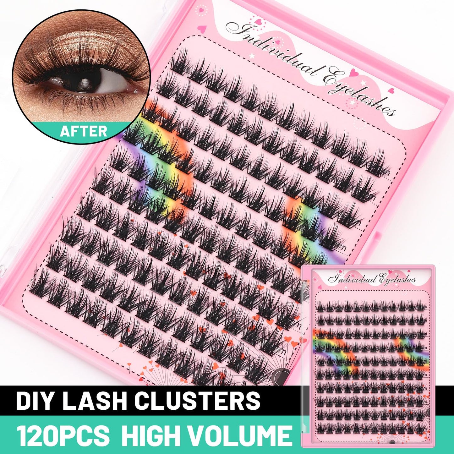 Bodermincer Lashes Clusters 10+12mm/12+14mm/14+16mm/16+18mm/10-12-14-16mm/14-16-18mm Mixed and 8-20mm to Choose Lashes Extension Kit lash Clusters Lashes Wispy Eyelash Extension (12+14mm Mixed)