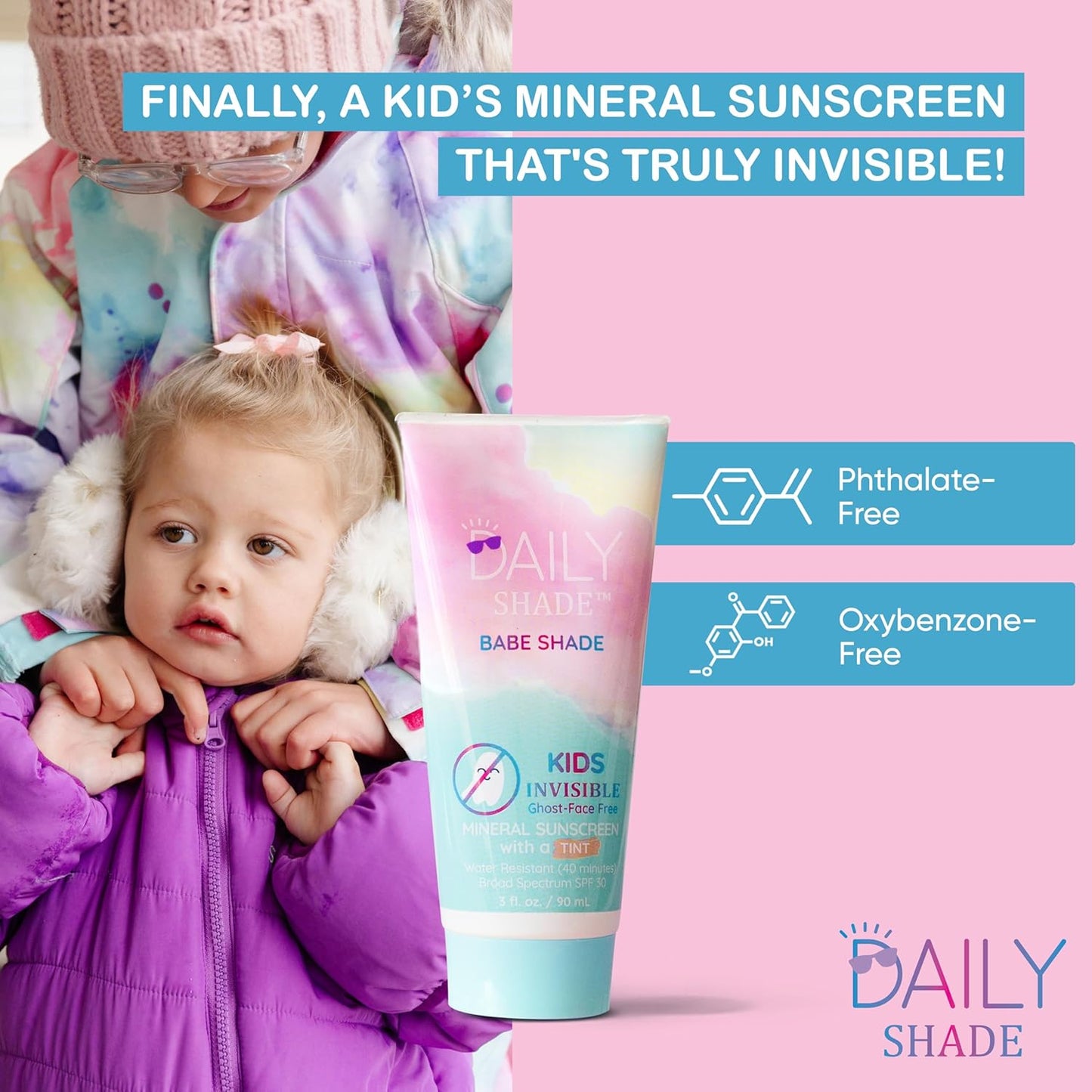 Kid's Tinted Mineral Sunscreen SPF 30 - Non-Nano Zinc, Reef Safe, Water Resistant | 90ml Travel Size