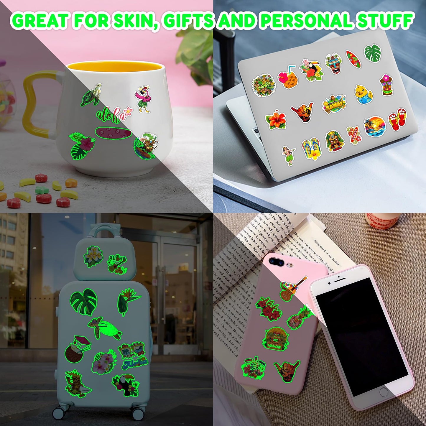 96 PCS Floral Cowgirl Horse Derby Pre-Cut Temporary Tattoos Birthday Party Favors Decorations Supplies Stickers Racing Pink Wild Horse Rodeo Cowboy Girls Boys Men Gift School Prizes Rewards (Luminous)