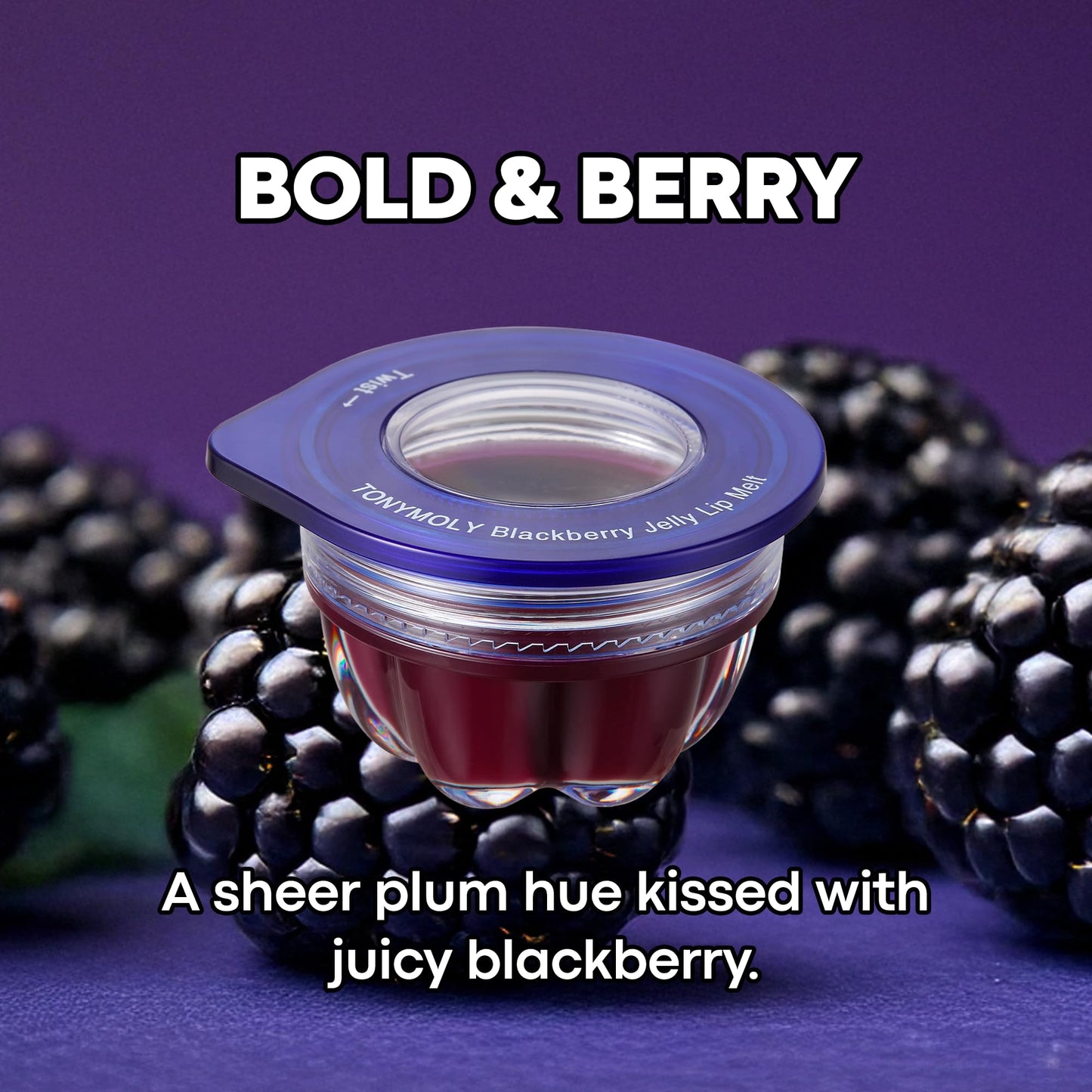 TONYMOLY Jelly Lip Melt, Moisturizing, Hydrating & Nourishing Lip Balm Treatment, Blackberry 0.31 oz.