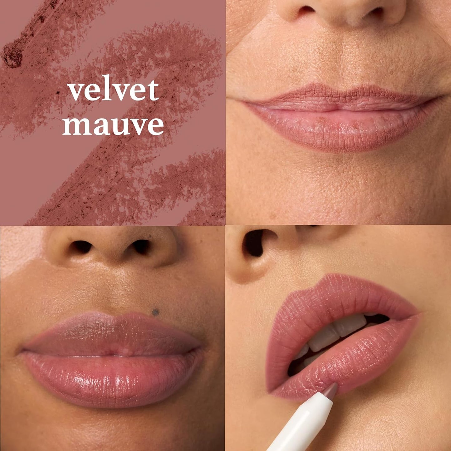 Retractable Creamy Long-Lasting Lip Liner - Brown Tinted Velvet Mauve | Perfect for All-Day Wear