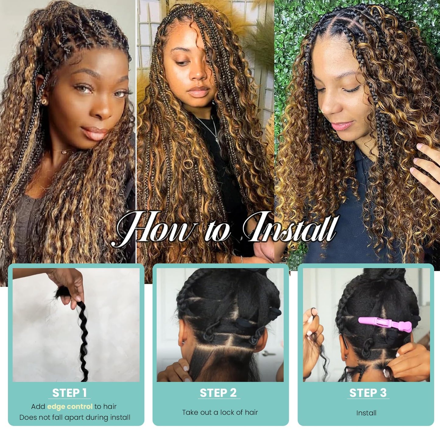 4/27 Honey Blonde Human Braiding Hair Deep Water Wave Bulk Human Hair for Braiding Highlights Curly Braiding Hair Extensions for Boho Braids 14 Inch 2 Bundles 100G Wet and Wavy Human Hair Braiding