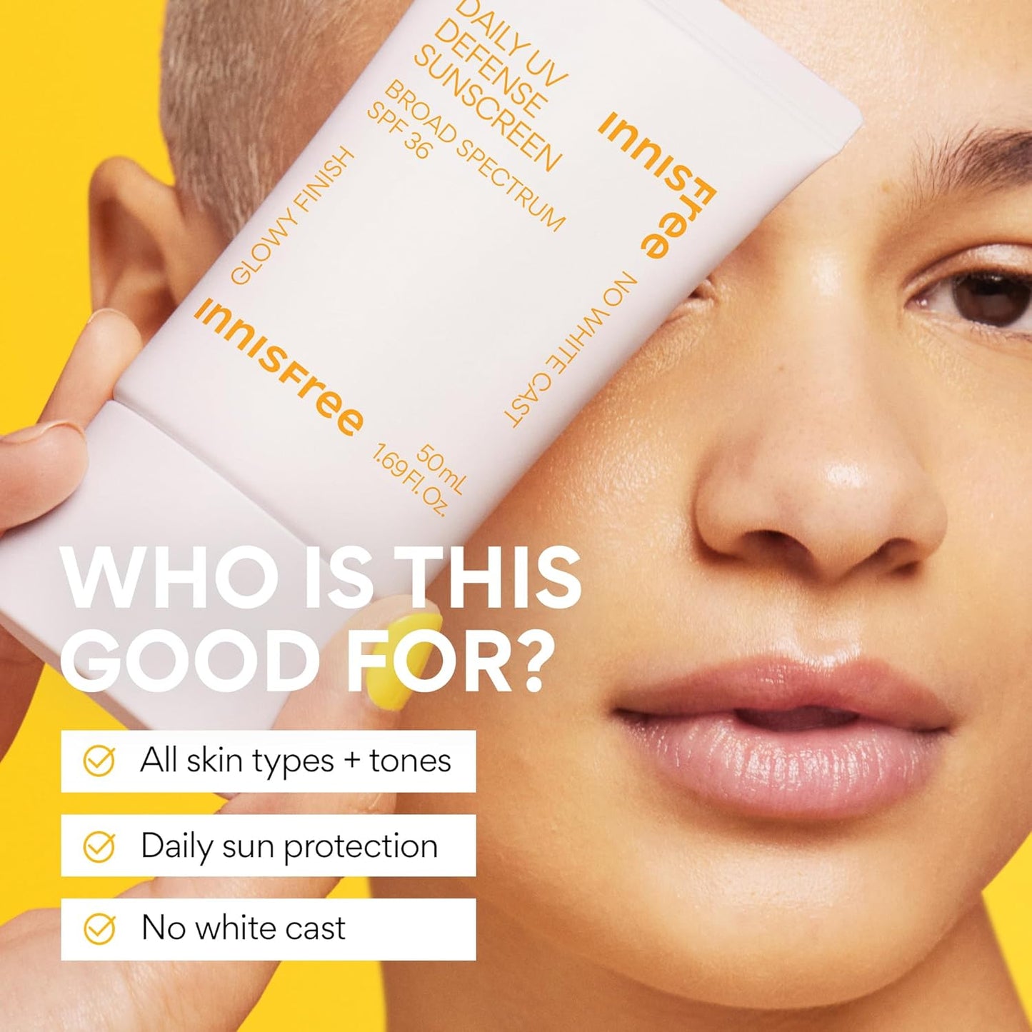 Innisfree Daily UV Defense Sunscreen SPF 50+ | Lightweight, Hydrating Korean Face Sunscreen with Invisible Finish