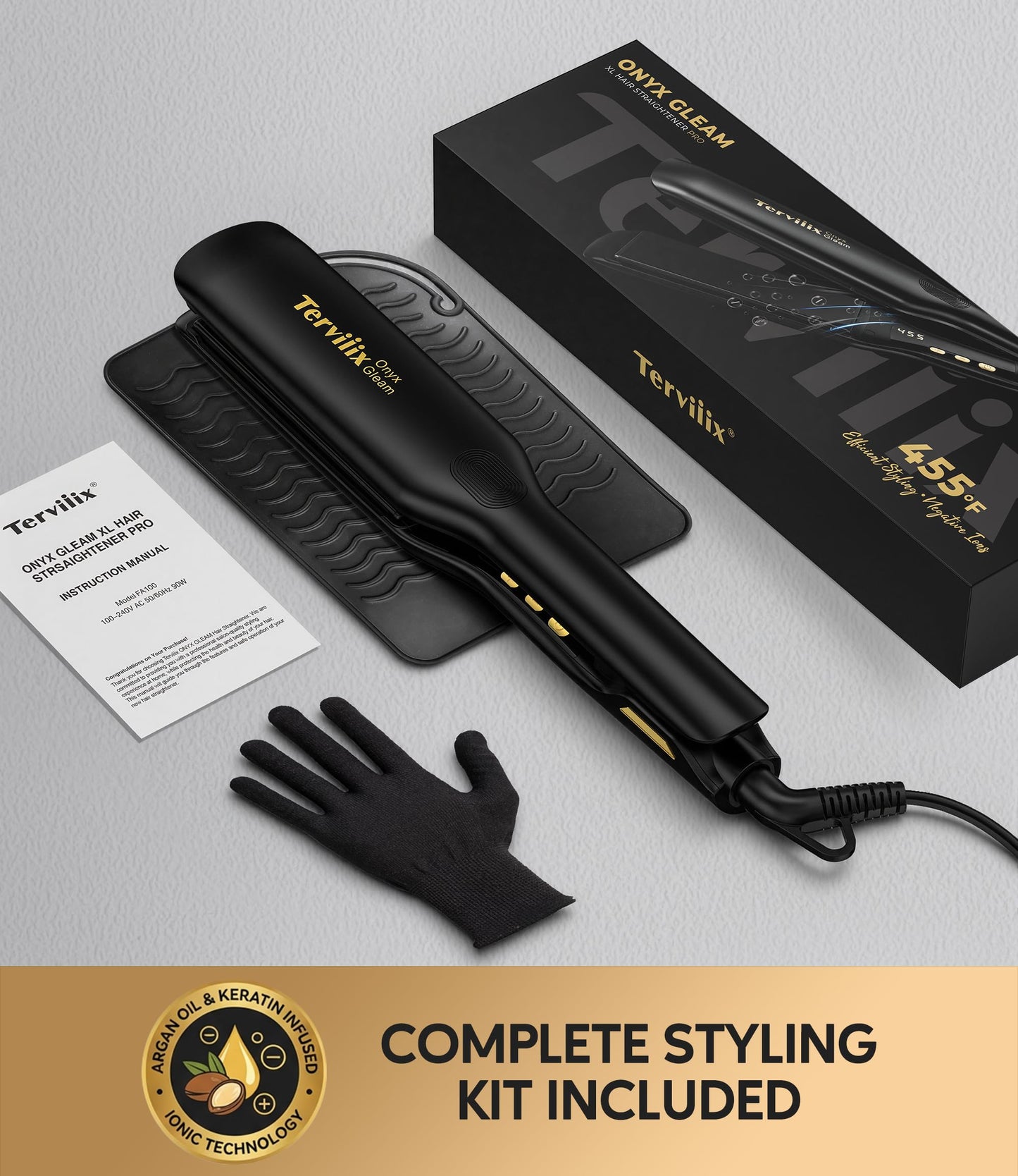 Terviiix 1.75" Flat Iron Hair Straightener for Women