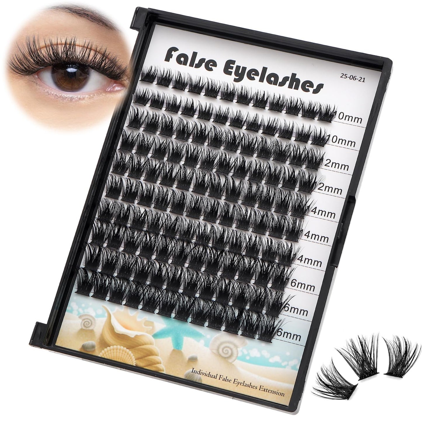 Large Tray- 120 Clusters Mixed 10-12-14-16mm/12-14-16mm /14-16-18mm Wide Stem Individual False Eyelashes D Curl Eyelashes Makeup DIY Eye Lashes Extensions (10-12-14-16mm)