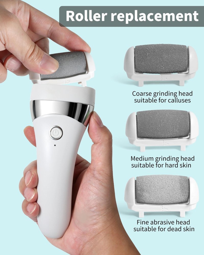 Kaaeiccr Electric Foot Callus Remover, Rechargeable Foot Care Tool with 3 Speed Settings, Waterproof Foot File, Portable Foot Dead Skin Remover, Smooth Heels, Home or Travel Spa Foot Care
