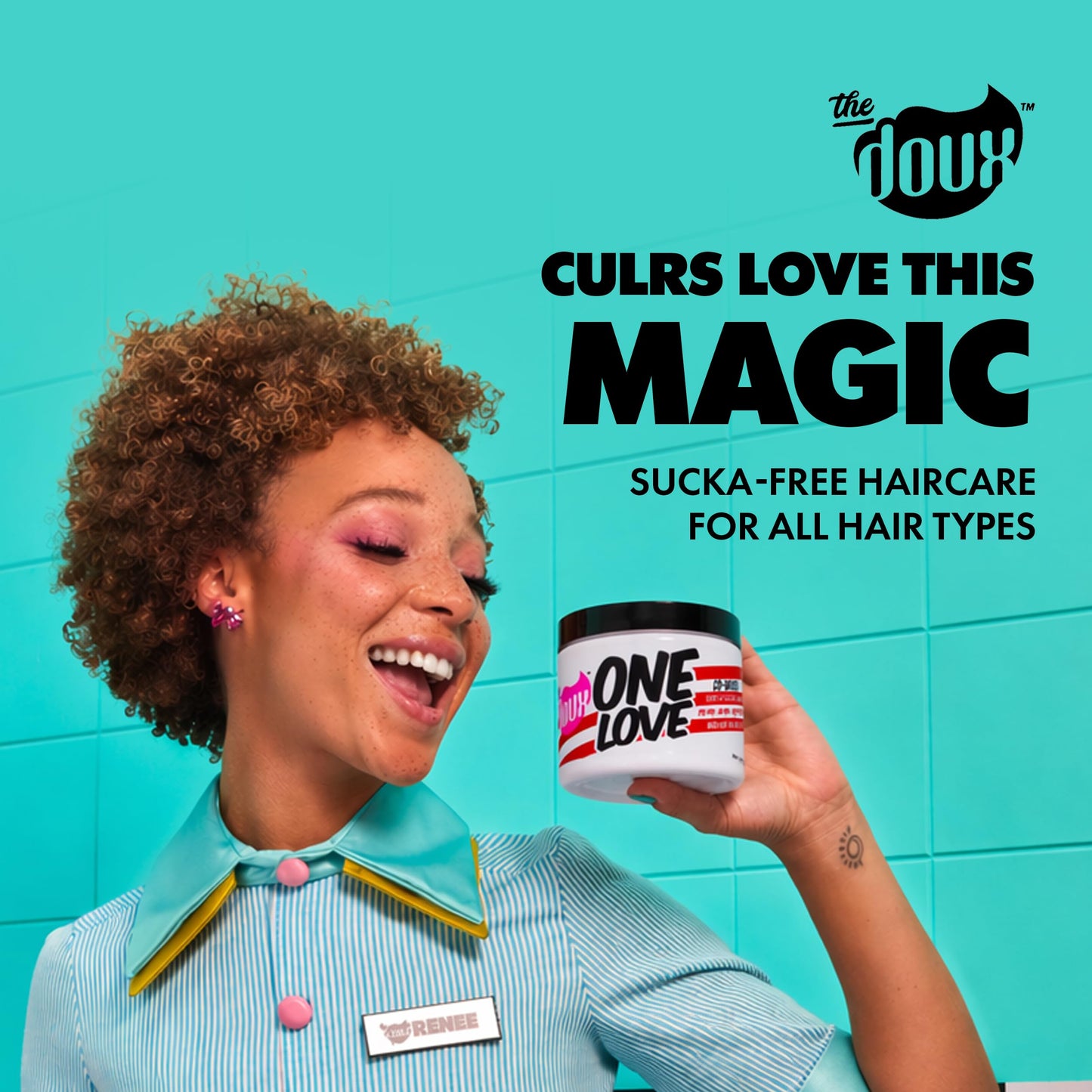 The Doux One Love Co-Wash, Hydrating Co-Wash to Cleanse and Condition Hair, Hair Detangler, Suitable for All Curl Types