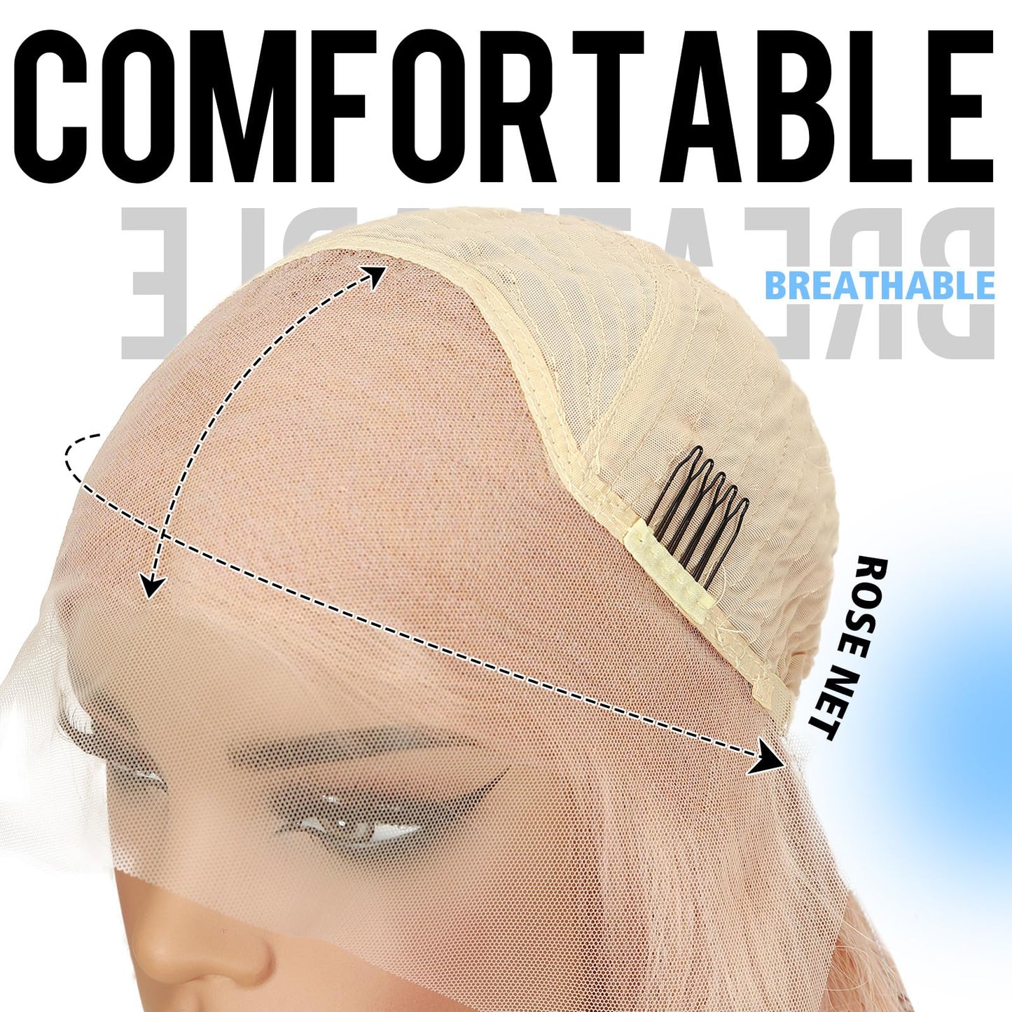 Lady Miranda Pink Synthetic Lace Front Wigs Kanekalon Fiber 26 Inch 13×4 Pre-Plucked Glueless Lace Front Long Wave Wigs with Baby Hair Ready to Wear Light Pink Wig Synthetic Wig for Black Women