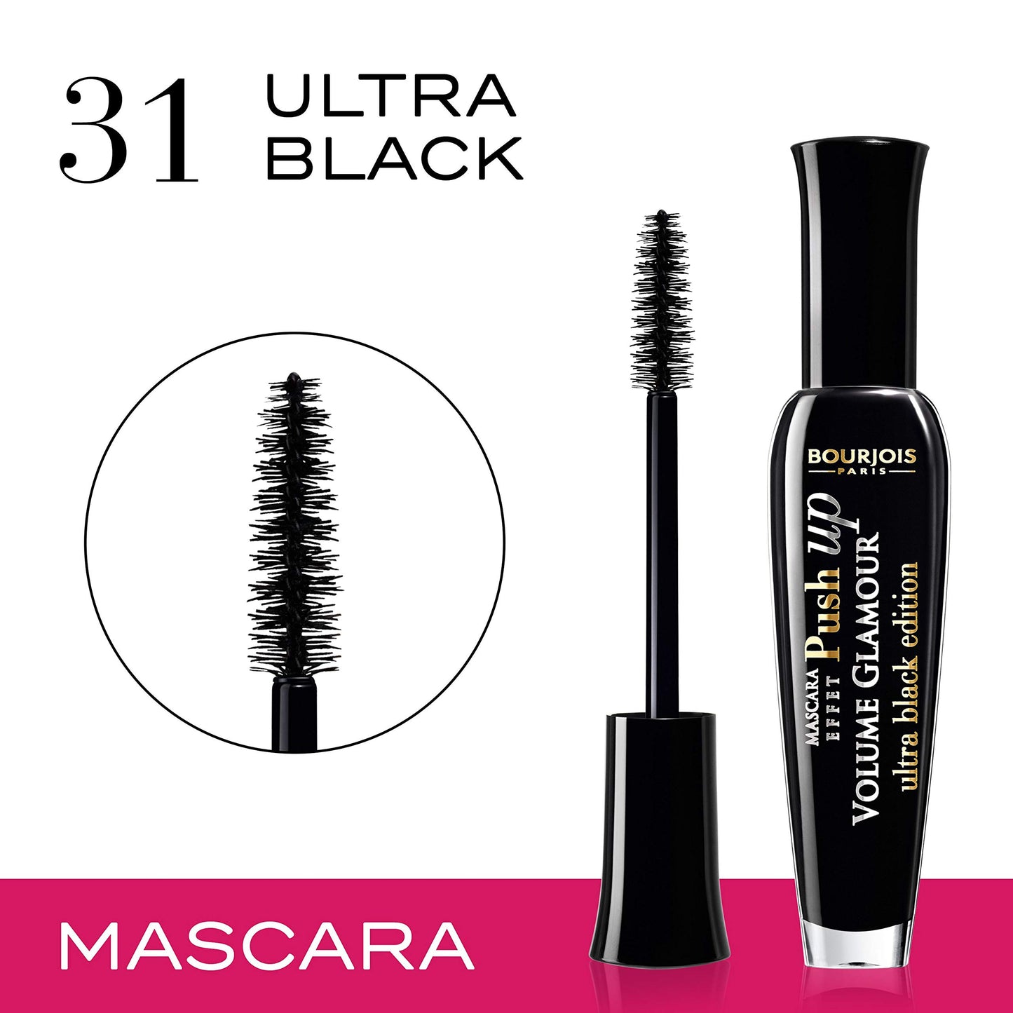 Bourjois Volume Glamour Push Up Mascara, Ultra Black