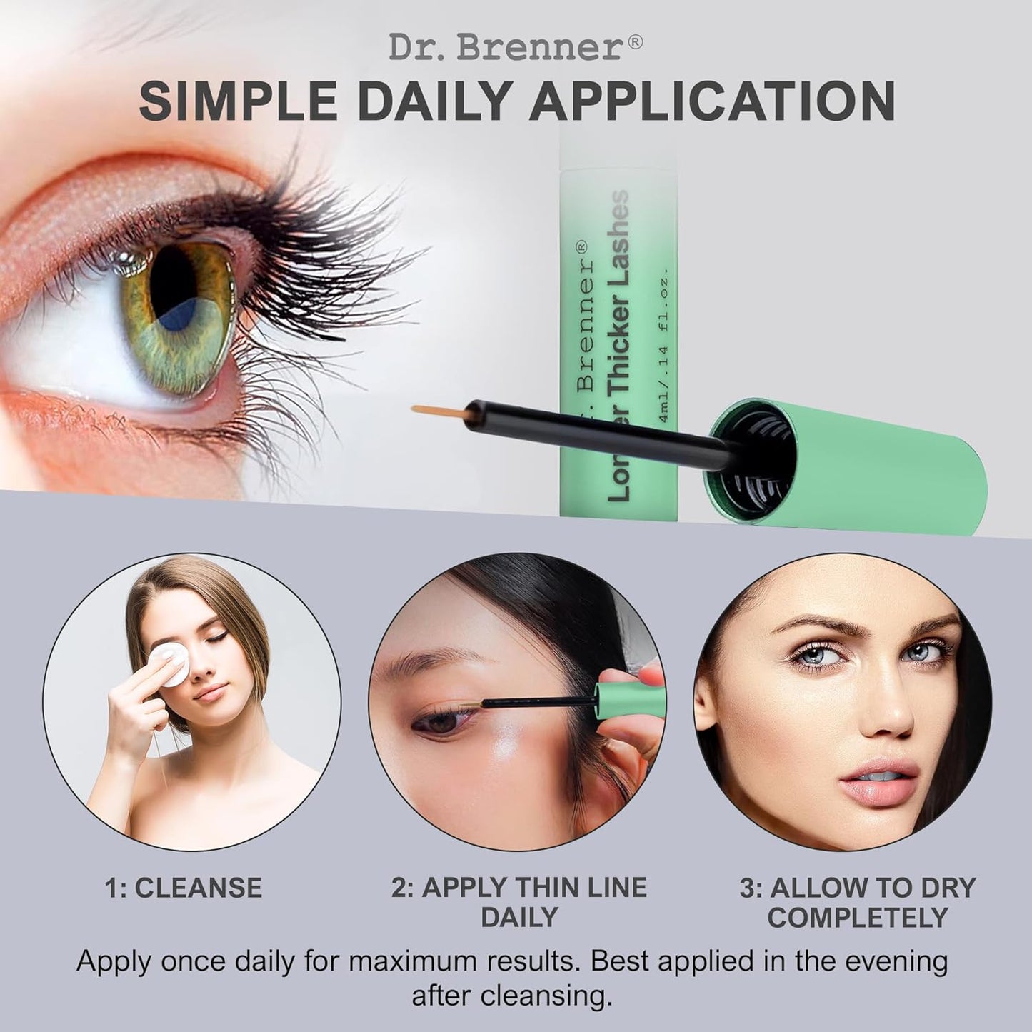 Eyelash Enhancing Serum with Peptides - Thicker, Longer, Fuller Lashes | 0.5 oz