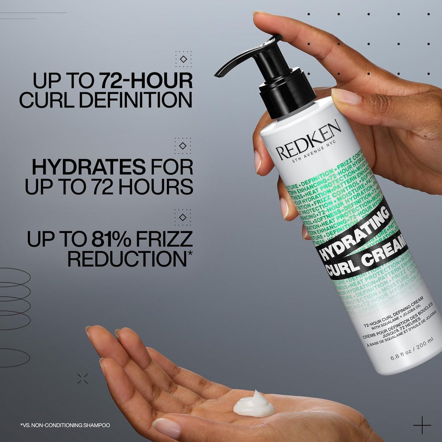 Redken Hydrating Curl Cream - 72-Hour Curl Definition & Heat Protection | Hydrates & Reduces Frizz