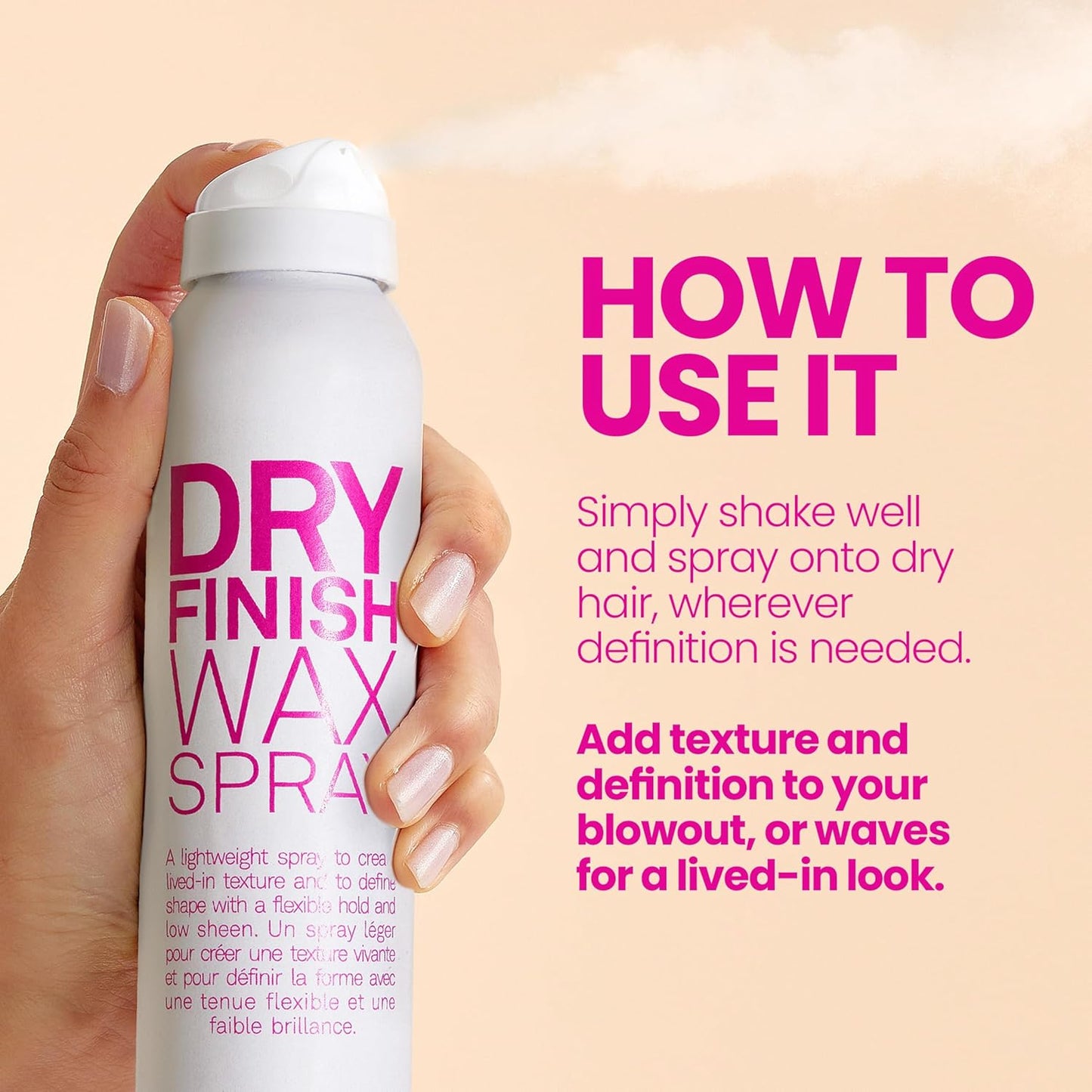 Dry Finish Wax Texture Spray for Fine Hair - Texturizing Hairspray for Volume, Hold & Shine | 6 oz
