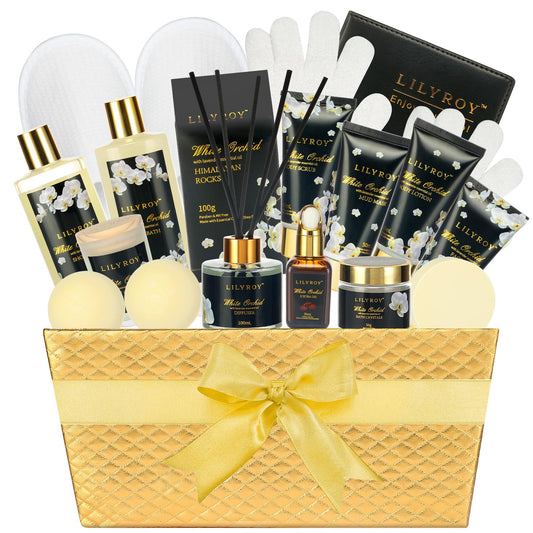 Christmas Gifts for Women and Men - 18-Piece Luxury Gold Spa Gift Set, Premium Bath Collection | Father's Day, Mothers Day Gifts, Birthday Gifts, All Occasion Ultimate Holiday Gift for Her & Him