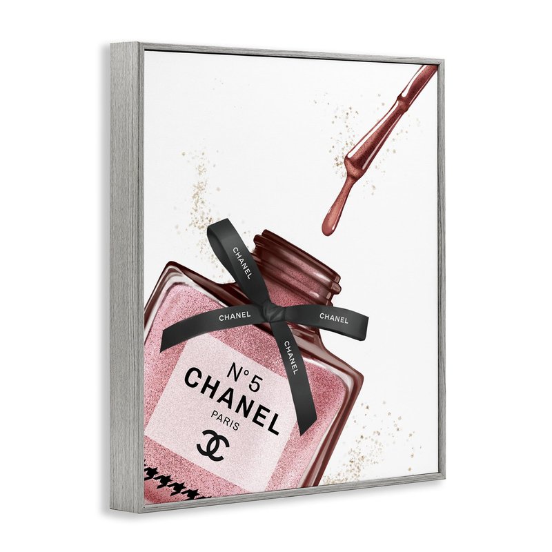 Stupell Industries 'Makeup Nail Polish Brush Drip', Framed Giclee Art, Gray, 16 x 20 Inches, Easy to Hang and Sturdy, Made in USA, by Ziwei Li