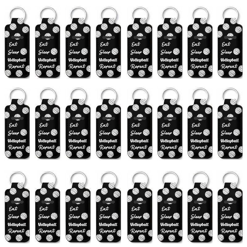 Lipstick Holder Keychain - 18 Pcs Bulk Lip Balm Gloss Holders for Women | Volleyball Design
