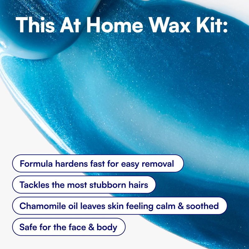 Bliss Poetic Waxing At Home Wax Kit - 5.3 Fl Oz - Microwavable Stripless Wax Hair Removal Kit - Fragrance Free - Safe for All Skin Types - 6 PC Set