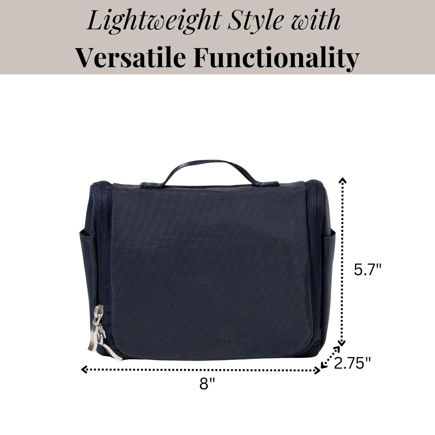 Baggallini Small Toiletry Kit - Lightweight 5x8 Inch Makeup Bag