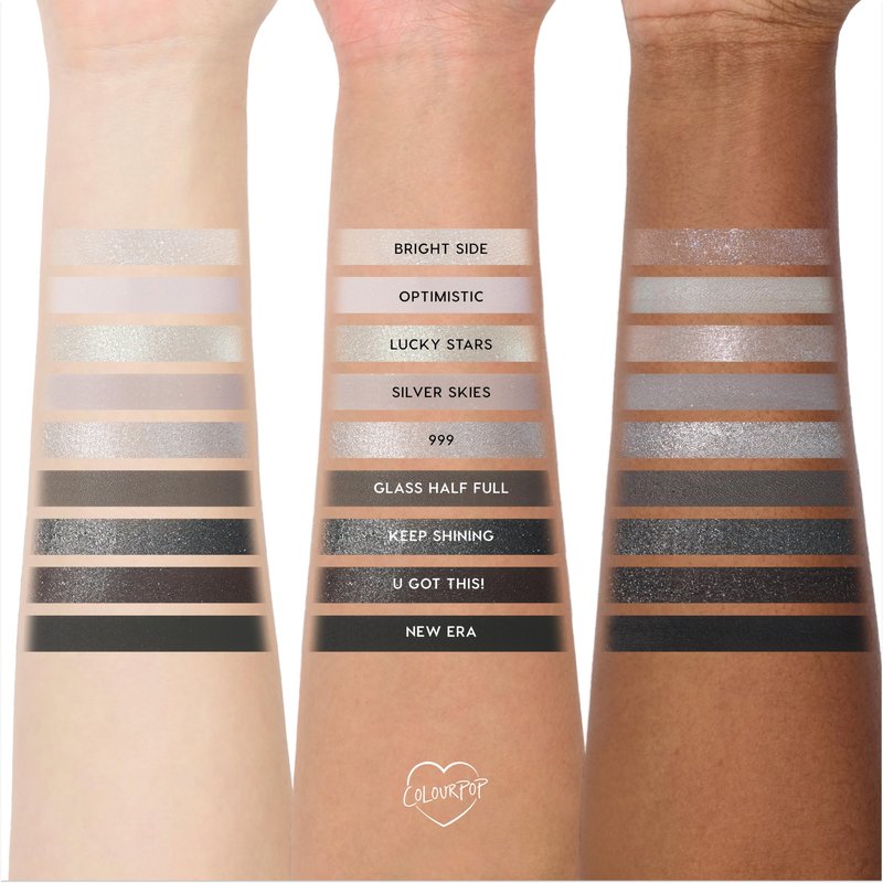 ColourPop Silver Lining Eyeshadow Palette - Cool Toned Silver, Grey, White & Black Eyeshadow Palette with Matte & Glitter Finishes - High-Pigment Smokey Eye Makeup with Longwear Formula (0.3 oz)