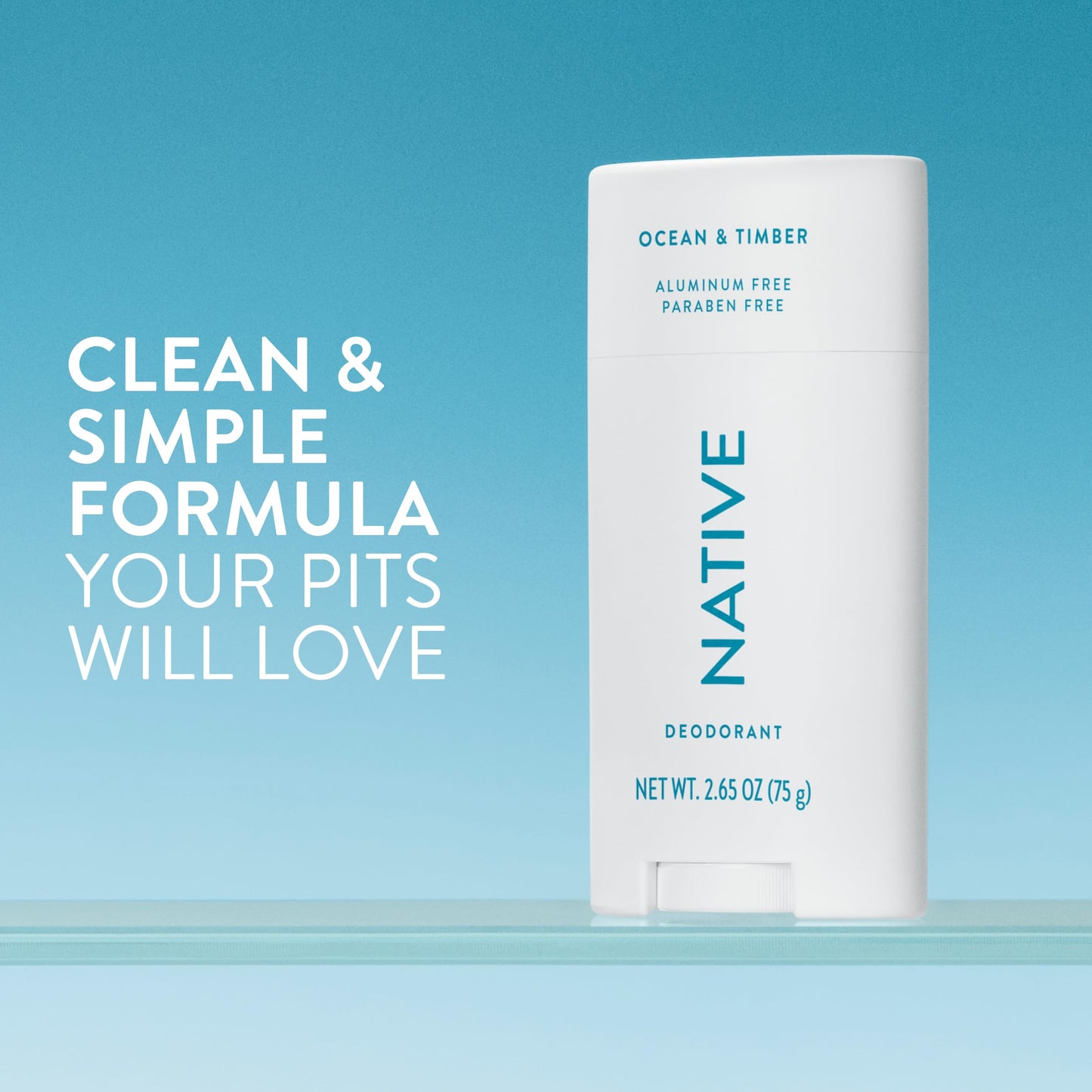 Native Deodorant Contains Naturally Derived Ingredients, 72 Hour Odor Control, Deodorant for Women and Men, Aluminum Free, Ocean & Timber 2.65oz