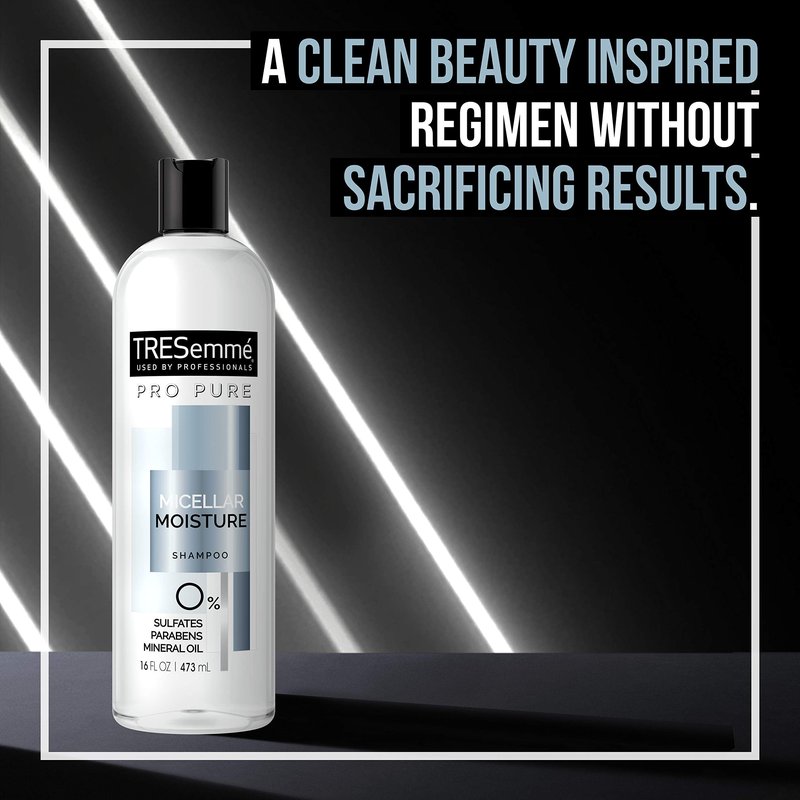 TRESemmé Pro Pure Moisture Shampoo for Daily Moisture, Paraben and Dye Free, 16 oz (4 Count)