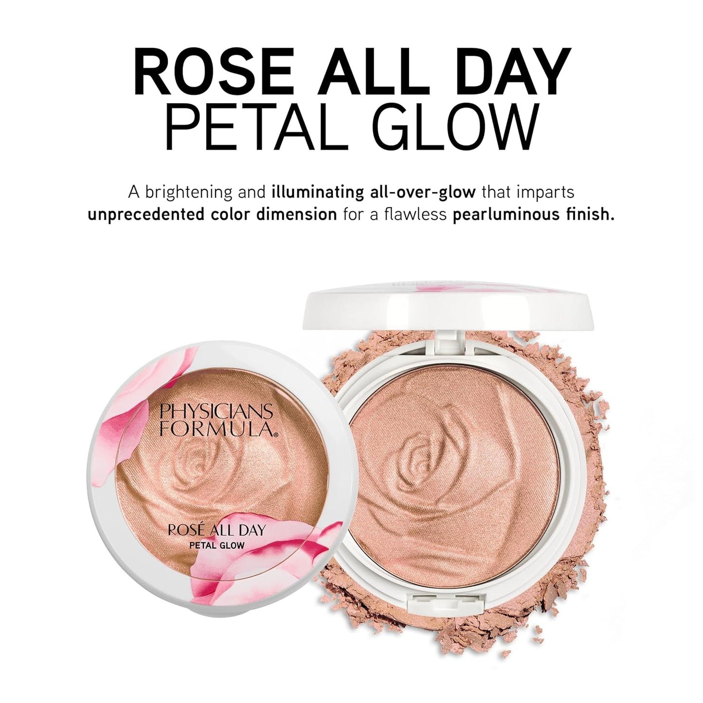 Physicians Formula Highlighter Blush Face Powder - Pink Petal Glow | Dermatologist Tested | Set of 2
