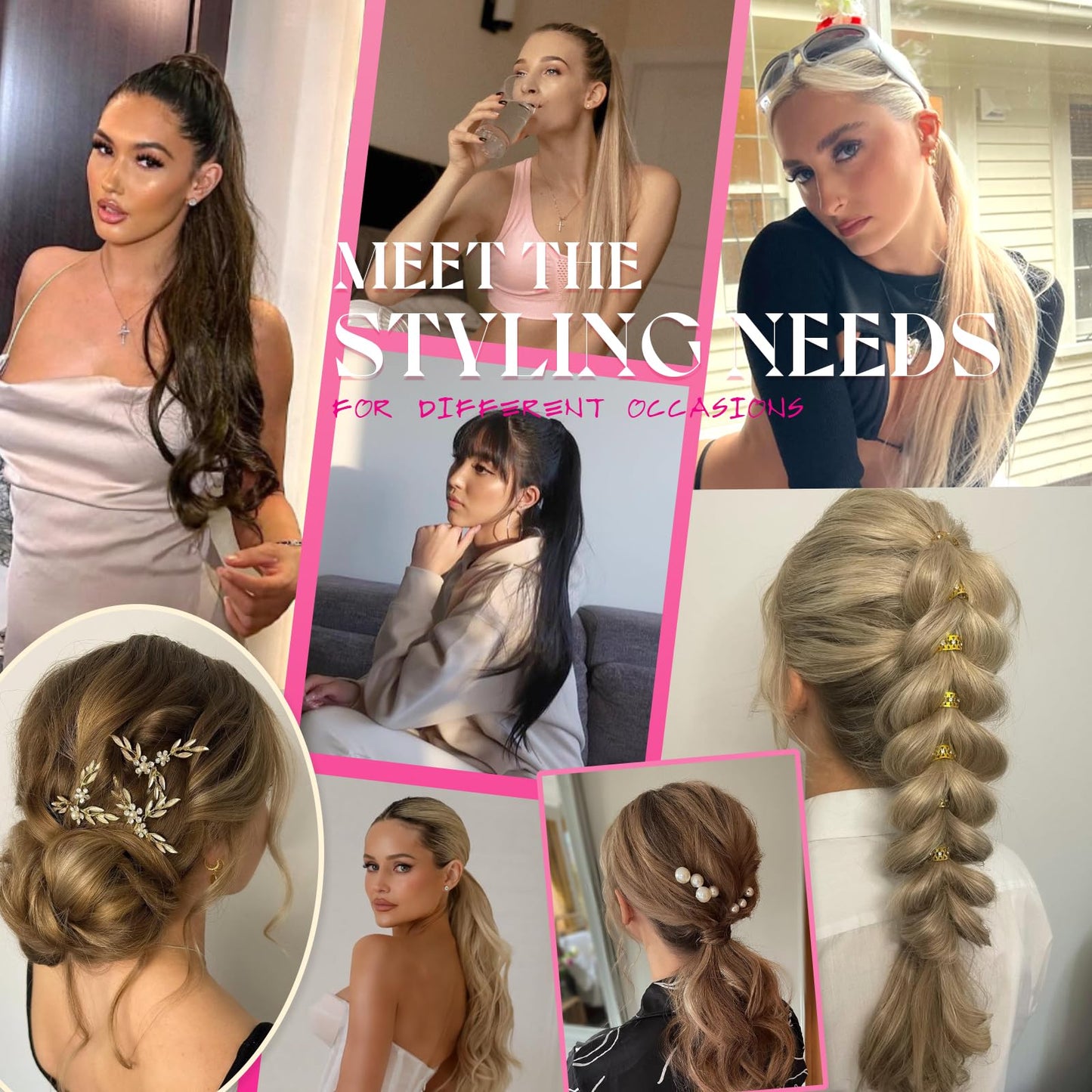 Ve Sunny Blonde Ponytail Extension Human Hair 80g Wrap Around Clip in Ponytail Hair Extensions Straight Dark Blonde Highlights Golden Blonde Remy Hair Extensions Real Human Hair for Women 14 Inch