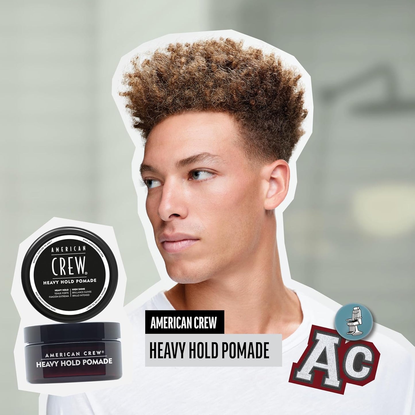 American Crew Men's Hair Pomade - Heavy Hold & High Shine Styling Gel | 3 oz