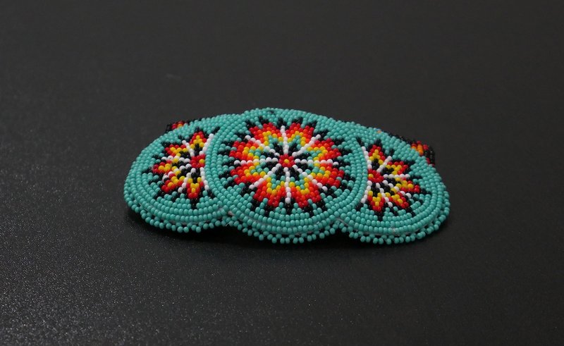 Beaded Hair Clips Native American Style Handmade Collection (Turquoise)