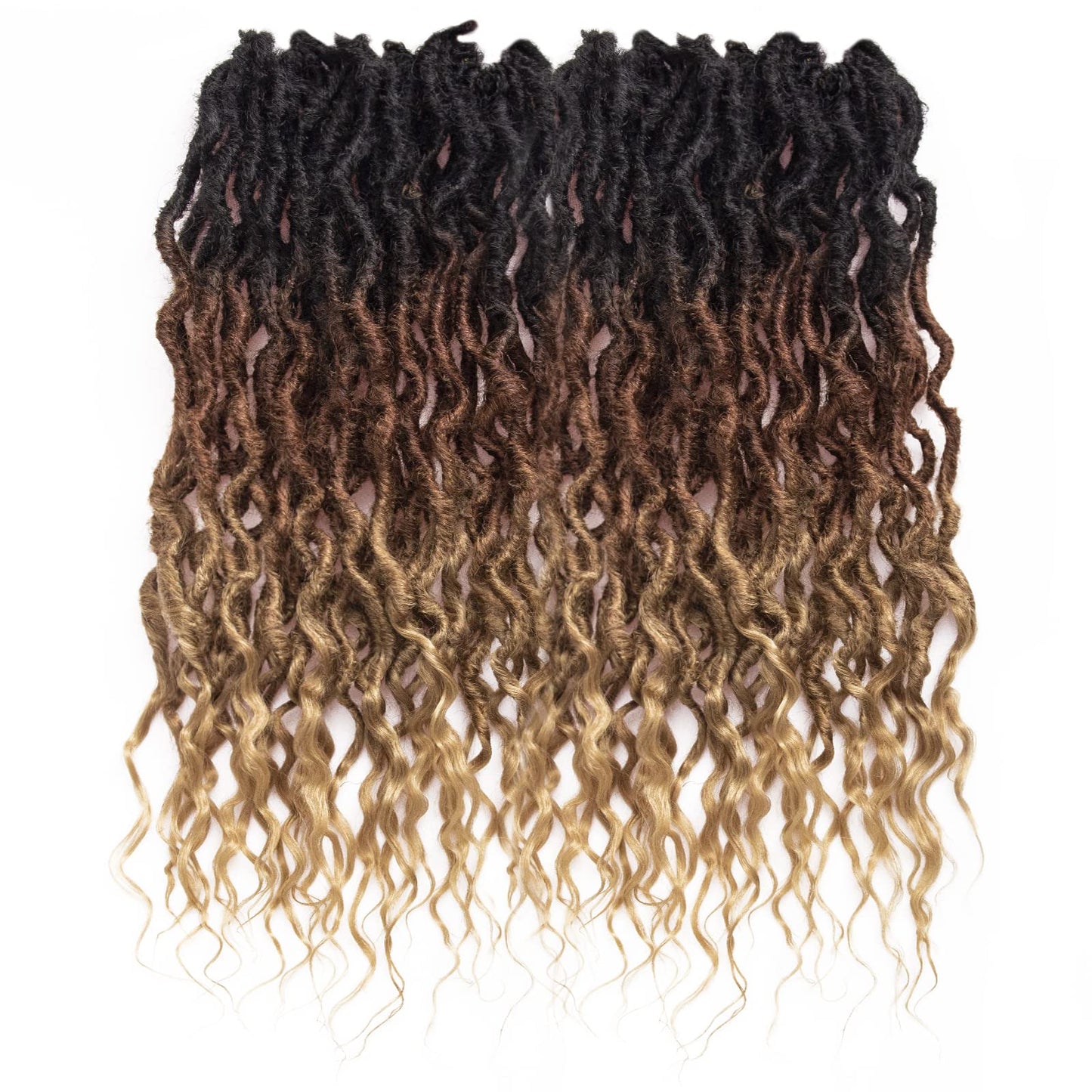 8Packs Faux Locs Crochet Hair 24Inch Crochet Locs, Soft Locs With Curly Ends Boho Faux Locs Crochet Braids(OT30/27, 24Pack of 8))
