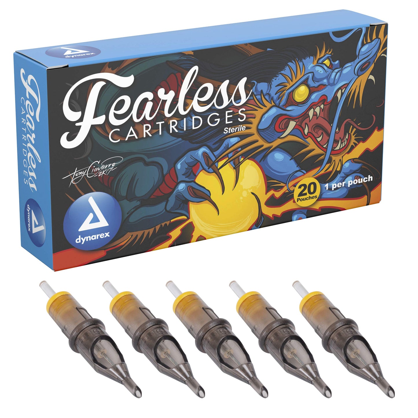 Dynarex Fearless Tattoo Cartridges Round Shader, 1211rs, 20 Count