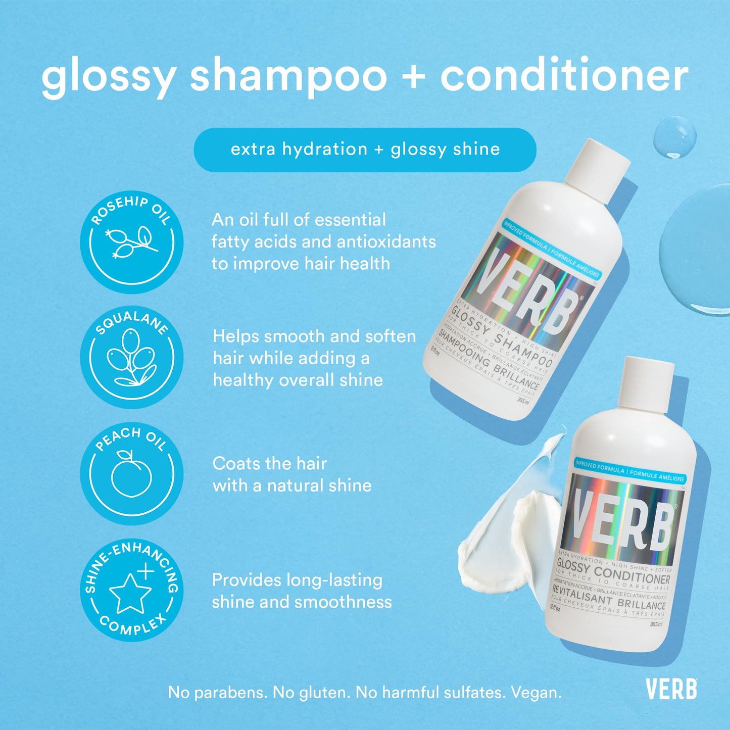 VERB Glossy Shampoo | Rich Cleanser for Thick Coarse Hair