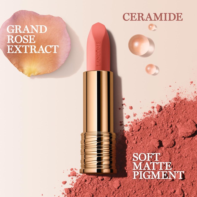 Lancôme L'Absolu Rouge Intimatte Hydrating Matte Lipstick - Buildable & Lightweight Formula with a Soft Matte Finish - Up To 24HR Comfort - 320 Hush Hush