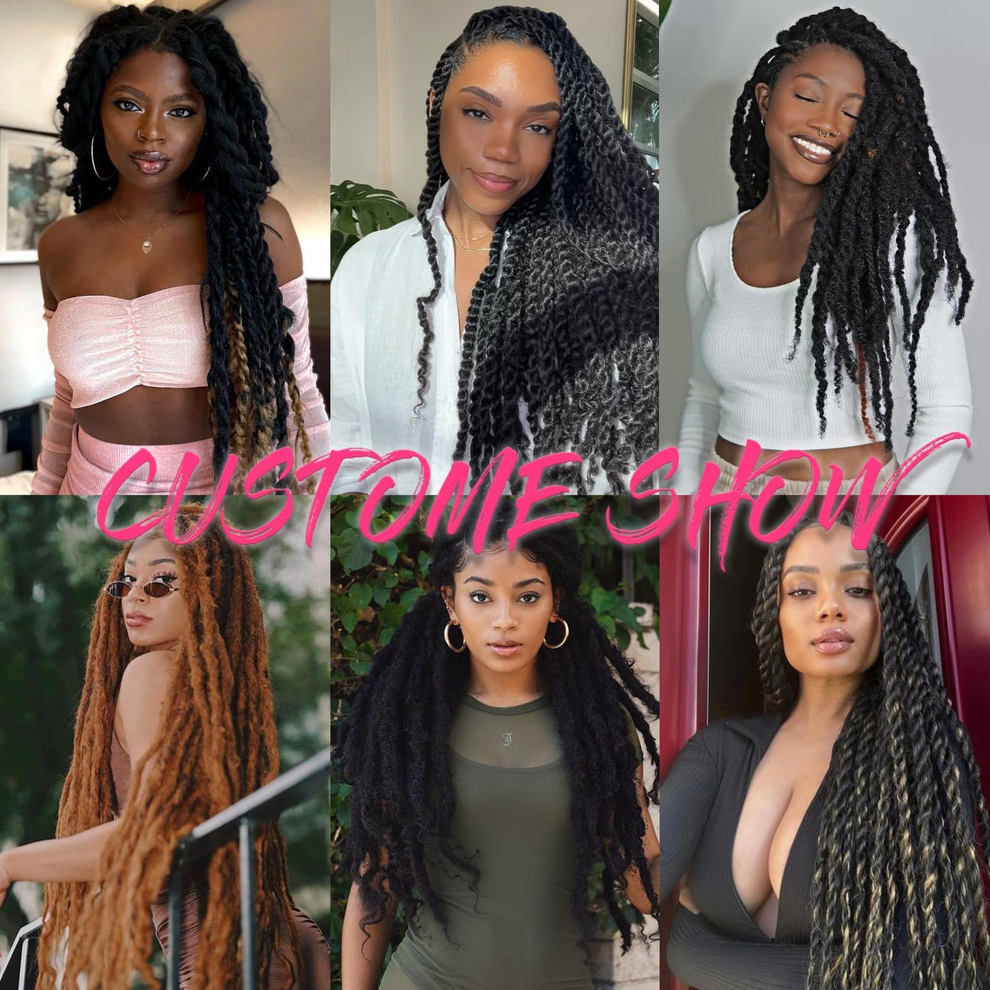 RuiYok 30 Inch Marley Twist Braiding Hair Ombre Brown Marley Hair Crochet Braids 8 Packs Pre-Separated Springy Afro Kinky Twist Hair for Black Women Long Braiding Hair for Crochet Locs Braids T30#