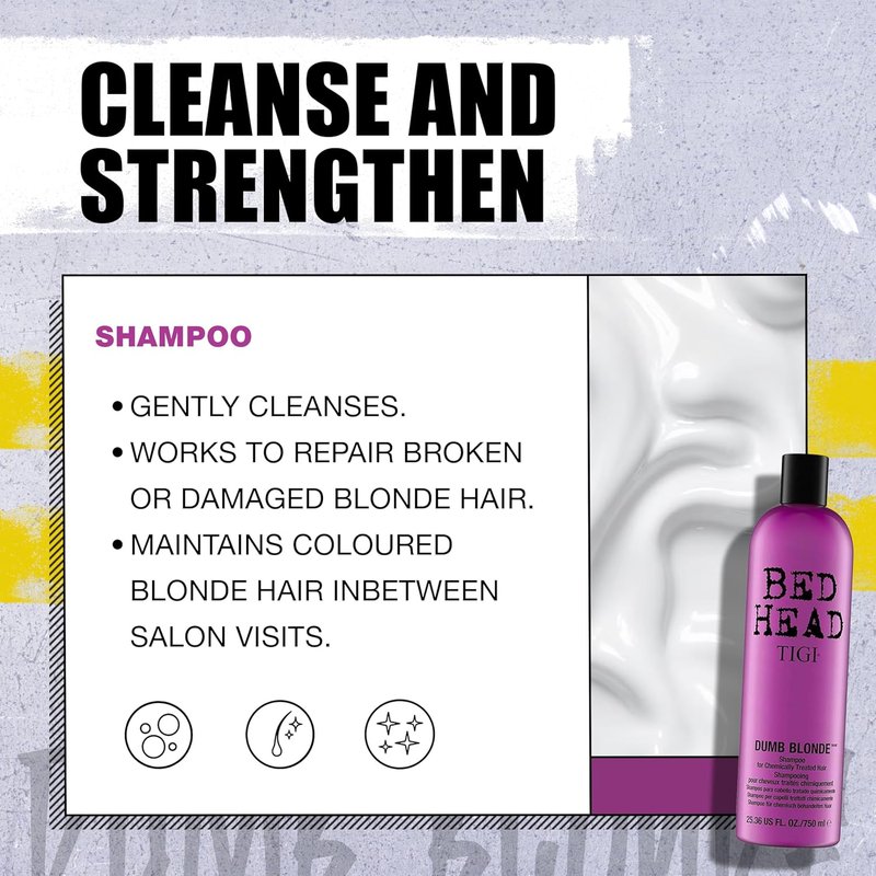 Bed Head Dumb Blonde Shampoo & Conditioner Duo - Restores Damaged Blonde Hair | 25.36 fl oz