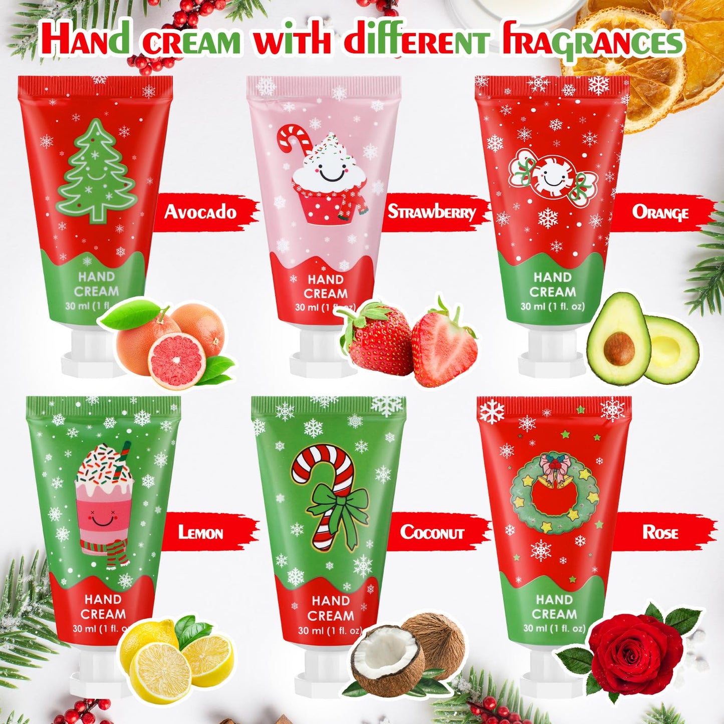 Loopeer 24 Pcs Christmas Hand Cream Gifts Bulk Christmas Mini Hand Lotion Xmas Stocking Stuffers Gifts Travel Size Mini Creams Moisturizer Cream Xmas Party Favors for Dry Skin Women Men Mom Employee