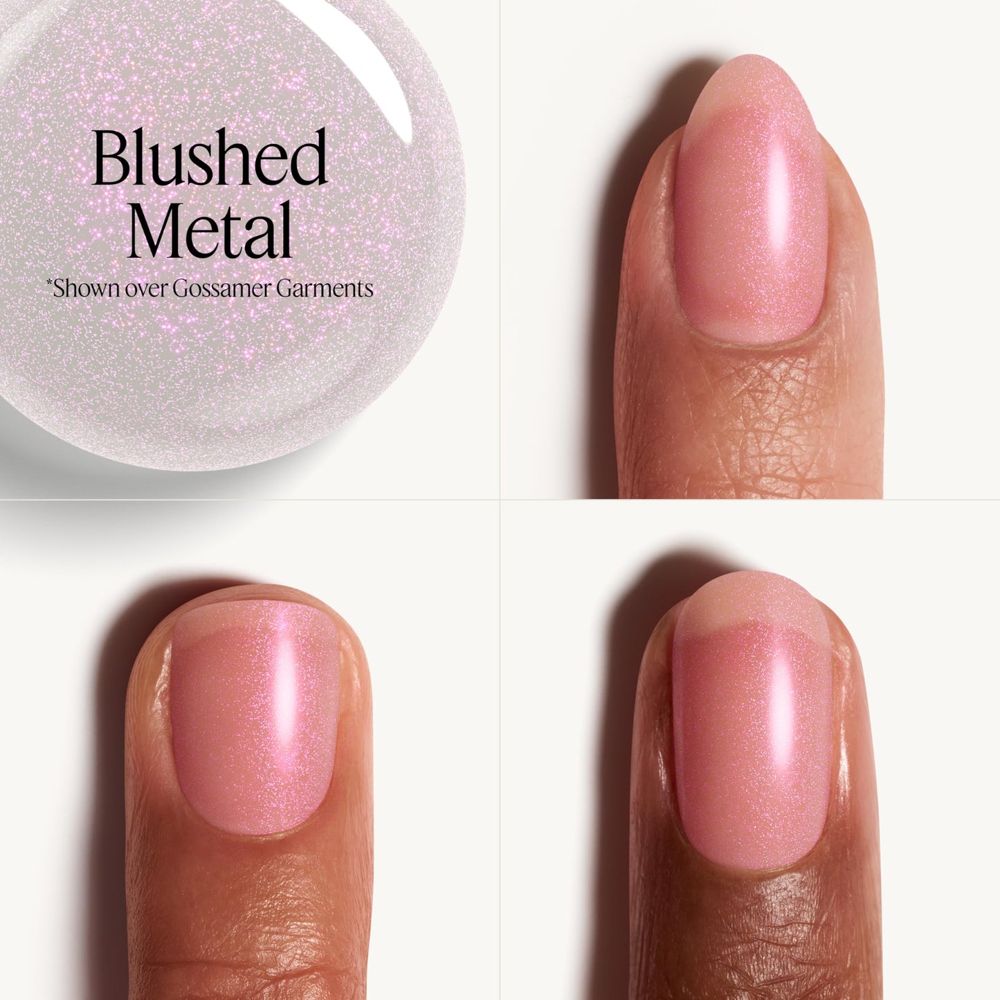 essie Gel Couture Gel-like Nail Polish, Vegan, Metallic Glaze Top Coat Nail Polish, Blushed Metal, 0.46 fl oz