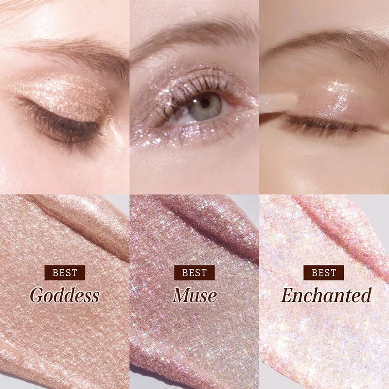 DEARDAHLIA Paradise Shine Eye Sequins (Angel Tears) - Lightweight Liquid Glitter Eyeshadow, Minimal Fallout, High-Shine Pearl Finish, Lightweight, Blendable, Vegan Korean Eye Makeup. 0.14 oz