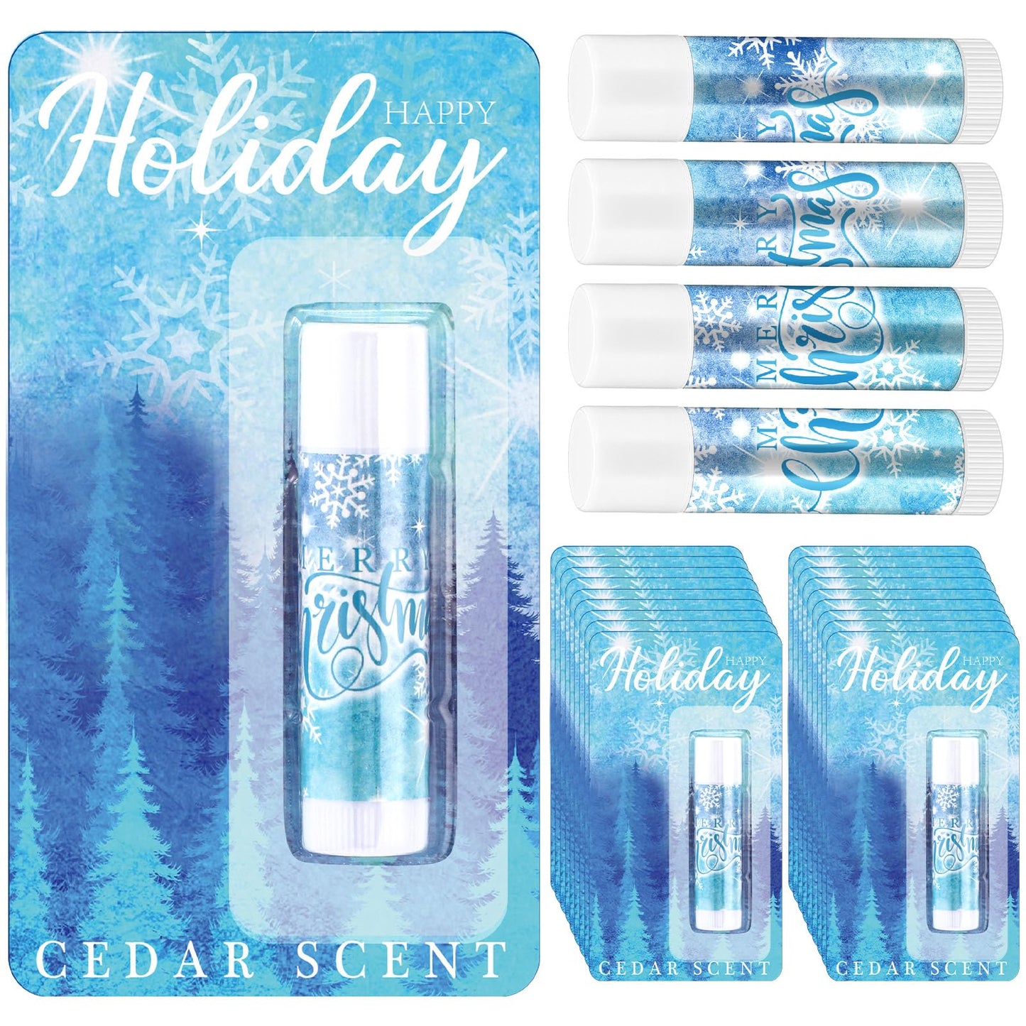 Swiffen 36 Pcs Christmas Lip Balm Bulk Winter Snowflake Honey Moisturizing Lip Balm Office Christmas Appreciation Gifts for Coworkers Teachers Staff Employee Nurse Women Family Holiday Favors