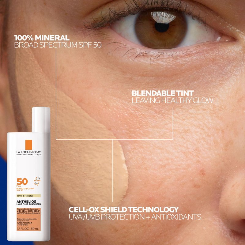 Bundle of La Roche-Posay Pure Vitamin C Serum For Face, Boost Radiance & Reduce Wrinkles, + La Roche-Posay Anthelios Tinted Sunscreen SPF 40+, Broad Spectrum SPF, Zinc Oxide Sunscreen