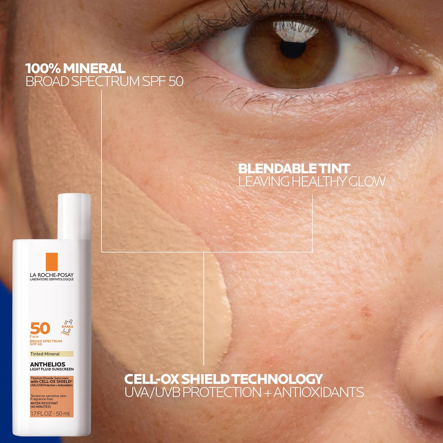 Bundle of La Roche-Posay Anthelios Tinted Sunscreen SPF 40+, Broad Spectrum SPF Zinc Oxide + La Roche Posay Anthelios UV Pro-Sport Sunscreen SPF 50, Daily use for Body & Face