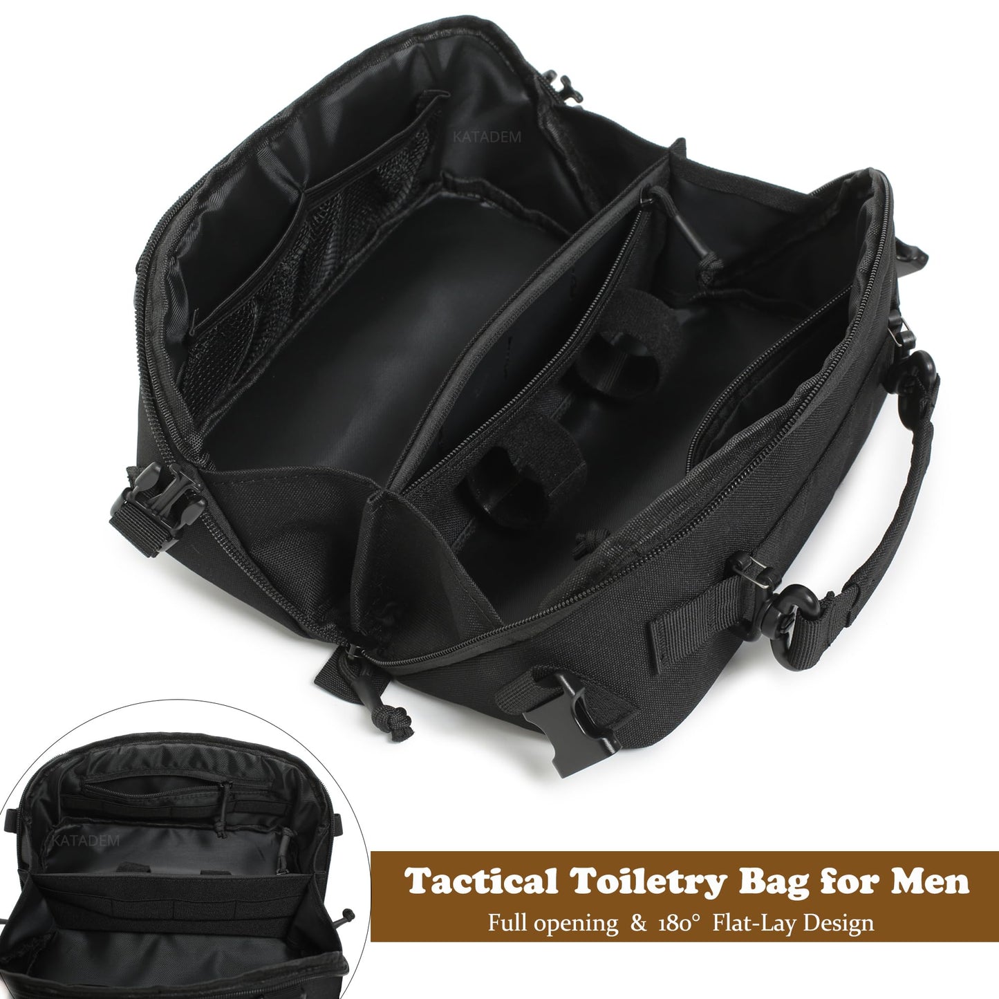 Katadem Tactical Pouch for Men with Wide Open Design - Travel Toiletry Organizer Tactical Storage Organizer for Gadget Gear,Admin Pouch EDC Military Tool Molle Pouches