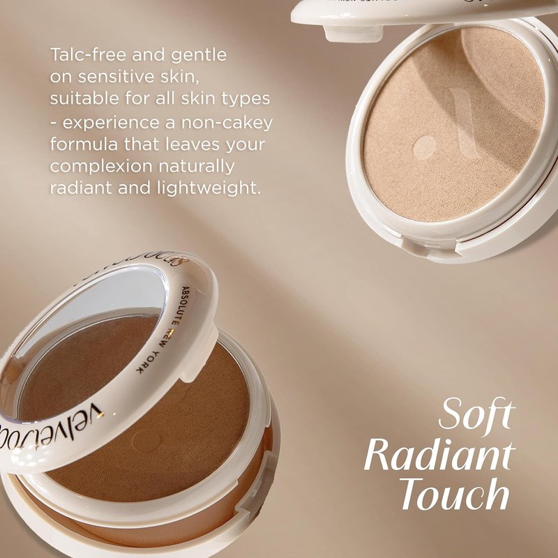 Velvet MFVF02 Light Medium Neutral Focus Powder Foundation - Talc-Free, 12H Long-Lasting, Lightweight Finish