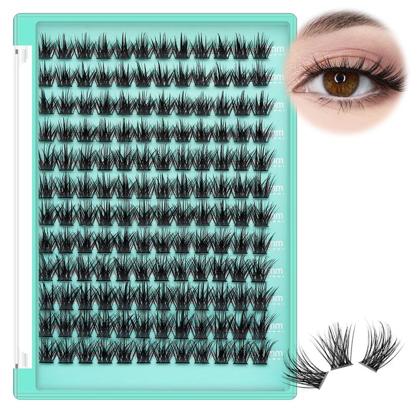 Bodermincer Eyelash Clusters - D Curl False Lashes in Mixed Lengths 10-12-14mm | Natural Look